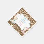 Niedliche Giraffen-Genderoffenbarung Serviette (Ecke)