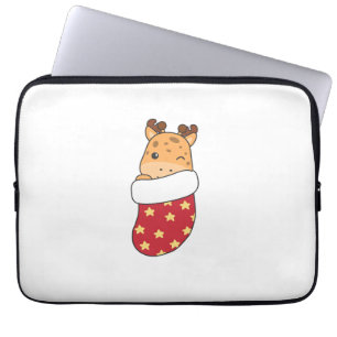 Niedliche Giraffen in Weihnachtssocken für Weihnac Laptopschutzhülle