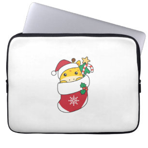 Niedliche Giraffen in Weihnachtssocken für Weihnac Laptopschutzhülle