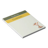 Niedliche Giraffen individuelle Name Grüne Kinder Notizblock (angewinkelt)