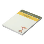 Niedliche Giraffen individuelle Name Grüne Kinder Notizblock (Rotiert)