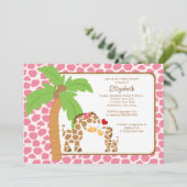 Niedliche Giraffen-Mama-u. Einladung (Stehend Vorderseite)