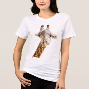 Niedliche Giraffen-Wildlife-Funny Tri-Blend Shirt