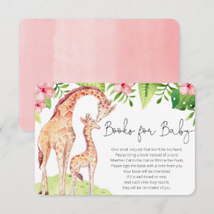 Niedliche Giraffenbücher für tropisch rosa Babygrü Begleitkarte