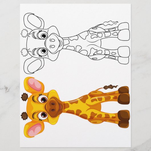 Niedliche Giraffenfarbseite (Vorderseite)