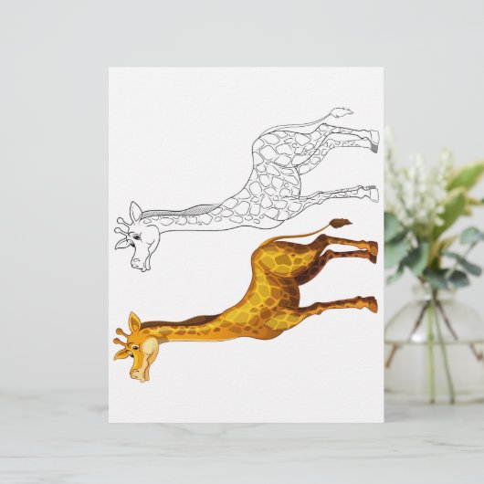 Niedliche Giraffenfarbseite (Stehend Vorderseite)