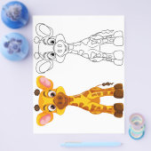 Niedliche Giraffenfarbseite Flyer (Einzeln)