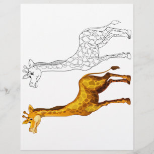 Niedliche Giraffenfarbseite Flyer