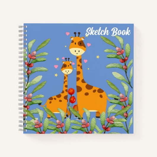 Niedliche Giraffenkizze Notizblock (Vorderseite)