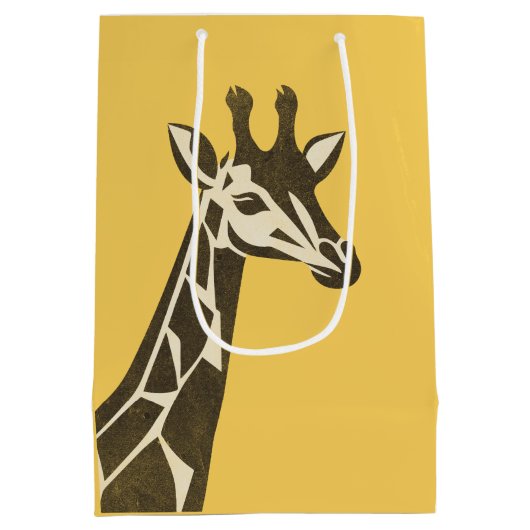 Niedliche Giraffenkopfdekoration Mittlere Geschenktüte (Rückseite)