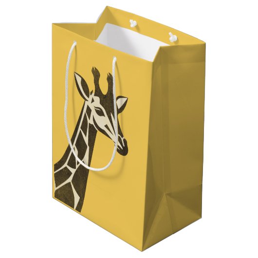 Niedliche Giraffenkopfdekoration Mittlere Geschenktüte (Rückseite Schrägansicht)