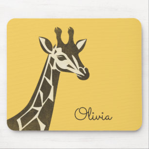 Niedliche Giraffenkopfdekoration Mousepad