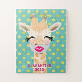 Niedliche Giraffenmasken mit Lippen, Covid-19 Puzzle