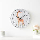 Niedliche Giraffenmauer Große Wanduhr (Zuhause)