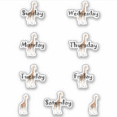 Niedliche Giraffentage des Week Label Sheet (Vorderseite)