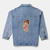 Niedliche Girl-Aufkleber für Skincare - Selbstvers Jeansjacke (Rückseite)
