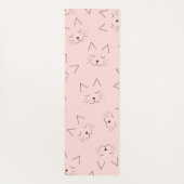 Niedliche Girl Black Kitty Cat Face Pink Pattern Yogamatte (Rückseite)