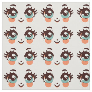 niedliche Girl-Cartoon-Puppenkunst Stoff