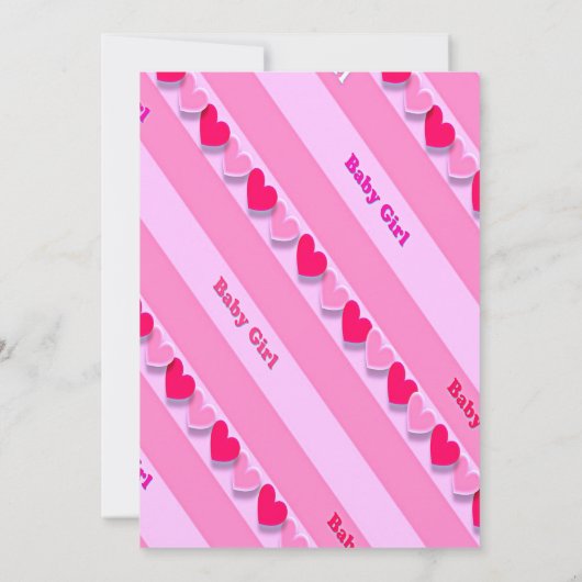 Niedliche Girl Clothesline Hearts Boho Baby Dusche Einladung (Rückseite)