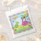 Niedliche Girl Dinosaur Freunde zum Geburtstag Geschenktütchen (Ausgeschnitten)