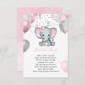 Niedliche Girl Elephant Balloons Bücher für Babydu Begleitkarte (Vorne/Hinten)