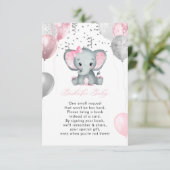 Niedliche Girl Elephant Balloons Bücher für Babydu Begleitkarte (Stehend Vorderseite)