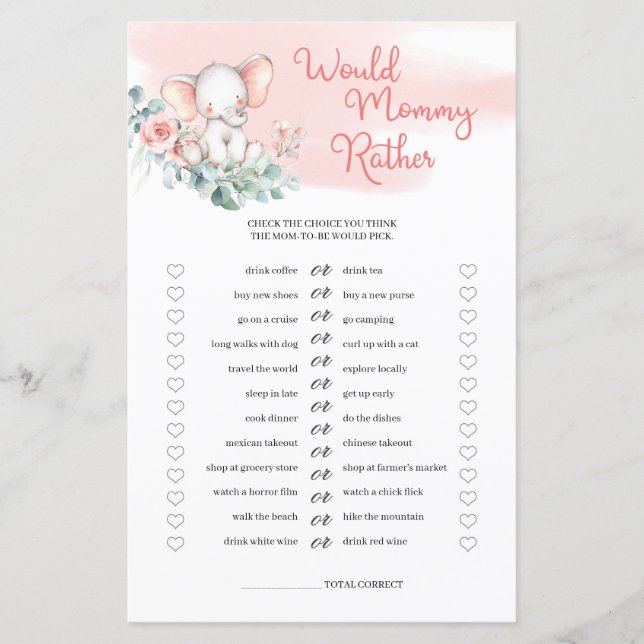 Niedliche Girl Elephant würde eher Mami (Vorderseite)