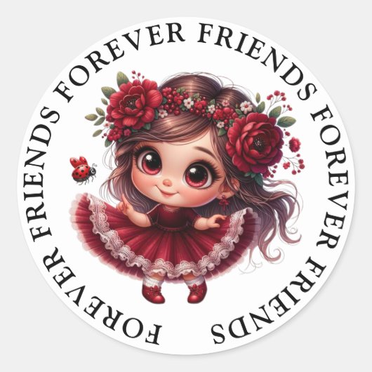 Niedliche Girl Friendship Stickers (Vorderseite)