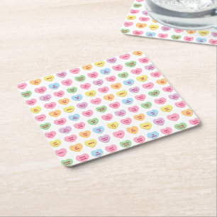 Niedliche Girl-Fun-Konversation Bonbons Muster Rechteckiger Pappuntersetzer