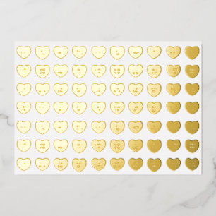 Niedliche Girl-Fun-Konversation Süßes Herz Folien Feiertagskarte