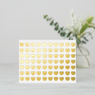 Niedliche Girl-Fun-Konversation Süßes Herz Folien Feiertagspostkarte