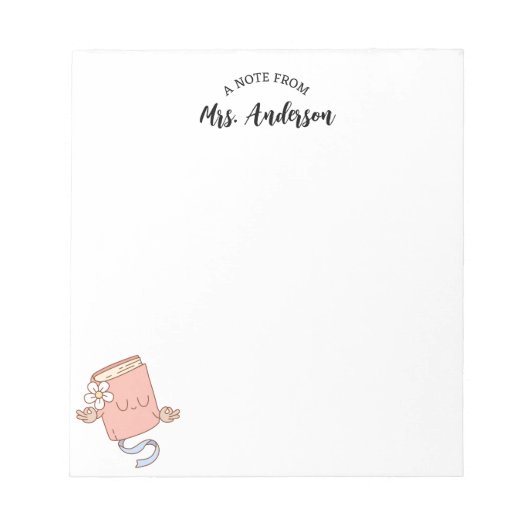 Niedliche Girl Funny Retro buchen zurück zur Schul Notizblock (Vorderseite)