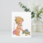 Niedliche Girl-Gespräche am Telefon Postkarte (Stehend Vorderseite)