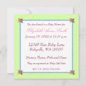 Niedliche Girl Gingham Dog Kinderdusche Einladung (Rückseite)