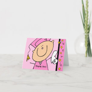 Niedliche Girl Grad Custom Dankeskarte