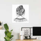 Niedliche Girl Hairstyle Poster (Heimbüro)