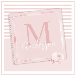Niedliche Girl-Hübsch Blush Pink-Bläschen-Monogram Notizblock