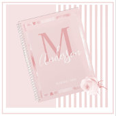 Niedliche Girl-Hübsch Blush Pink-Bläschen-Monogram Planer