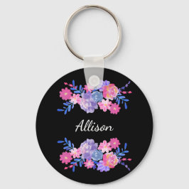 Niedliche Girl Hübsch Floral Custom Monogram Key K Schlüsselanhänger