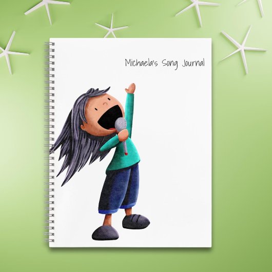 Niedliche Girl Music Notizblock