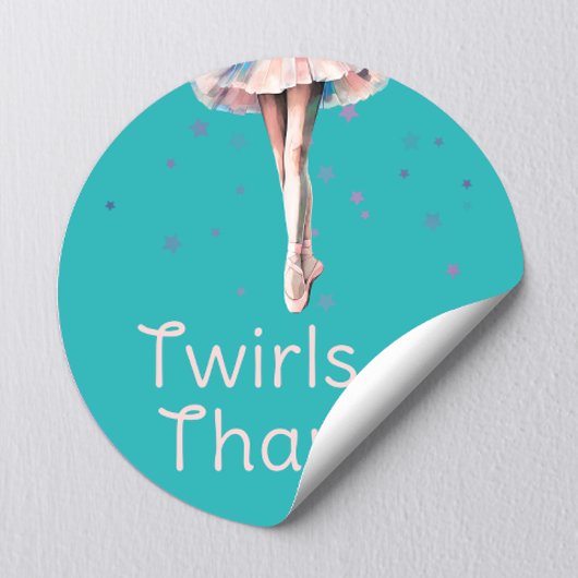 Niedliche Girl Pastel Pink Ballerina Tutu auf Türk Runder Aufkleber
