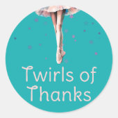 Niedliche Girl Pastel Pink Ballerina Tutu auf Türk Runder Aufkleber (Vorderseite)