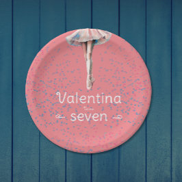 Niedliche Girl Pastel Pink Ballerina Tutu Tanz Par Pappteller