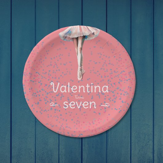 Niedliche Girl Pastel Pink Ballerina Tutu Tanz Par Pappteller