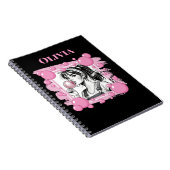 Niedliche Girl & PBubble, Comic Spaß, Schwarz & We Notizblock (Rechte Seite)