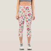 Niedliche Girl-Pink-Blume Capri Leggings (Vorderseite)