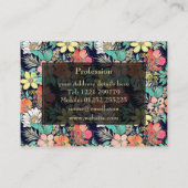 Niedliche Girl Pink Blütengolden Schlaganfälle Des Visitenkarte (Rückseite)