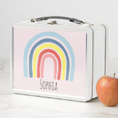 Niedliche Girl Pink Boho Rainbow Kids School Metall Brotdose (Beispiel)