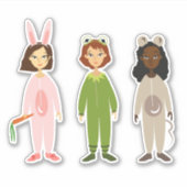 Niedliche Girl-Pjama Party Girl Art Aufkleber (Vorderseite)