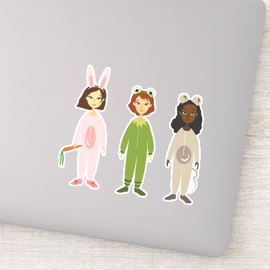 Niedliche Girl-Pjama Party Girl Art Aufkleber (Detail)